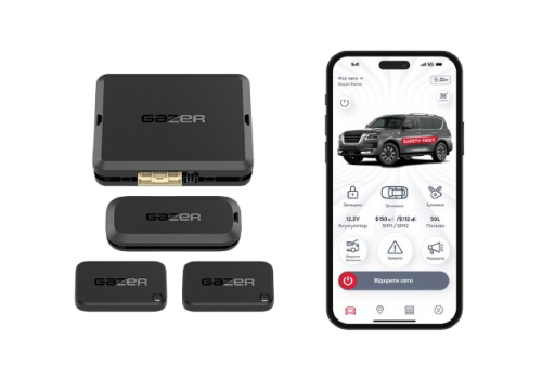 Автосигнализация Gazer S5 Straight (4G LTE + GPS + BT Метки + Реле)