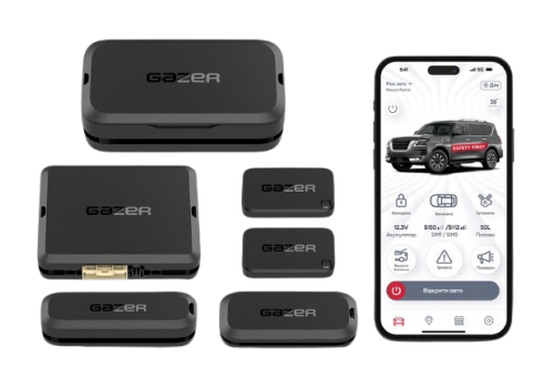 Автосигнализация Gazer S5 Overhand с автозапуском (4G LTE + GPS + BT Метки + Реле)